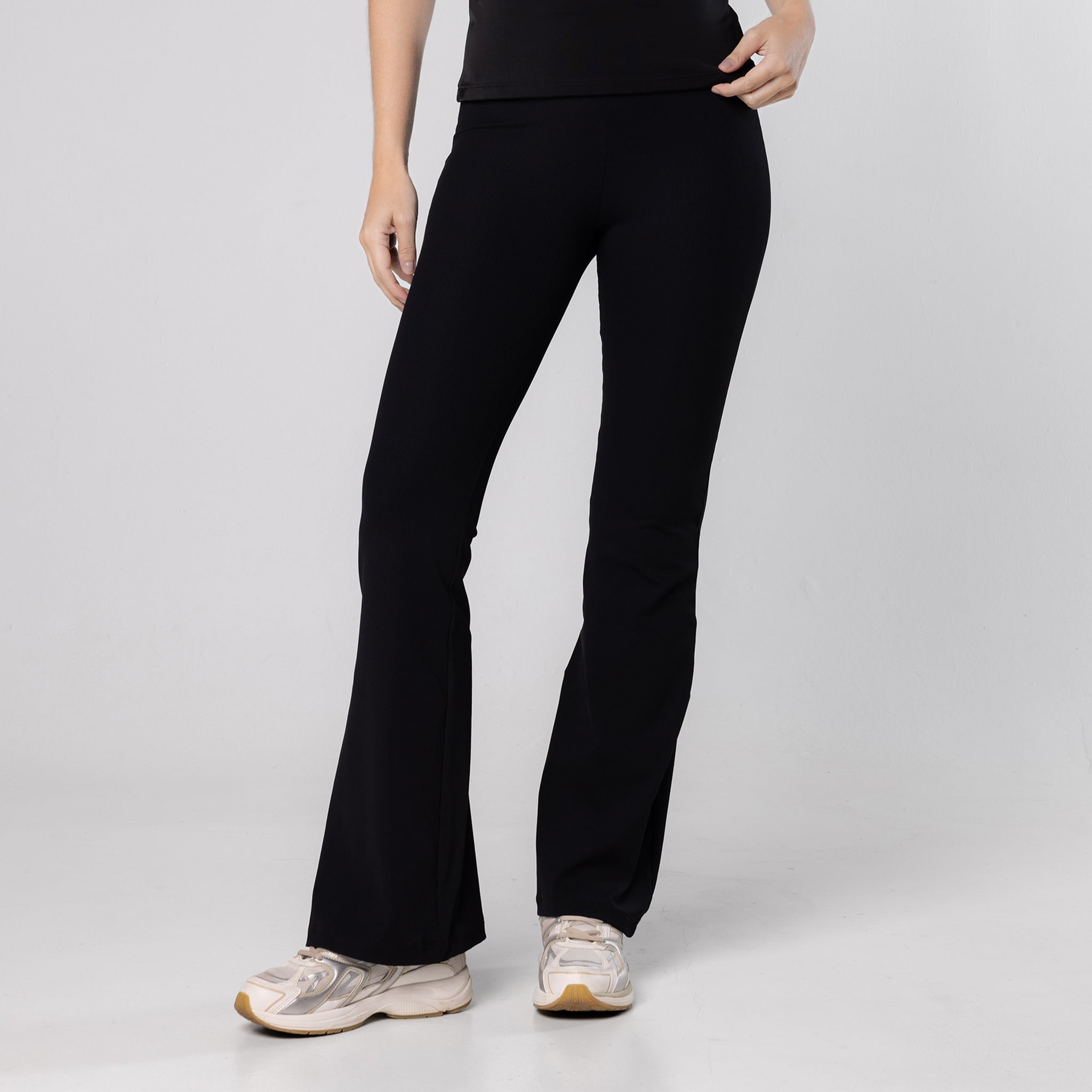 Calça Bailarina Flare Poliamida Canelado