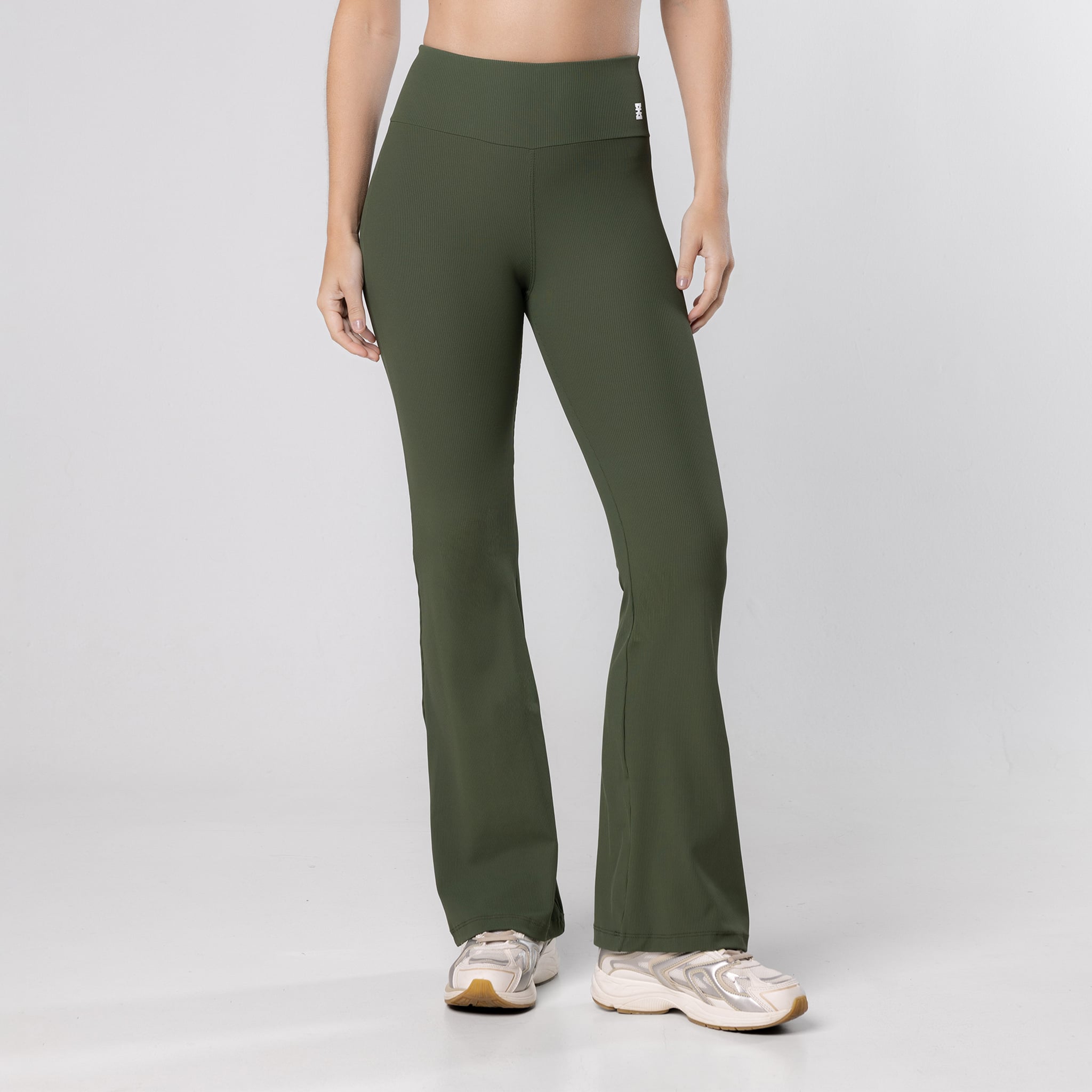 Calça Bailarina Flare Poliamida Canelado