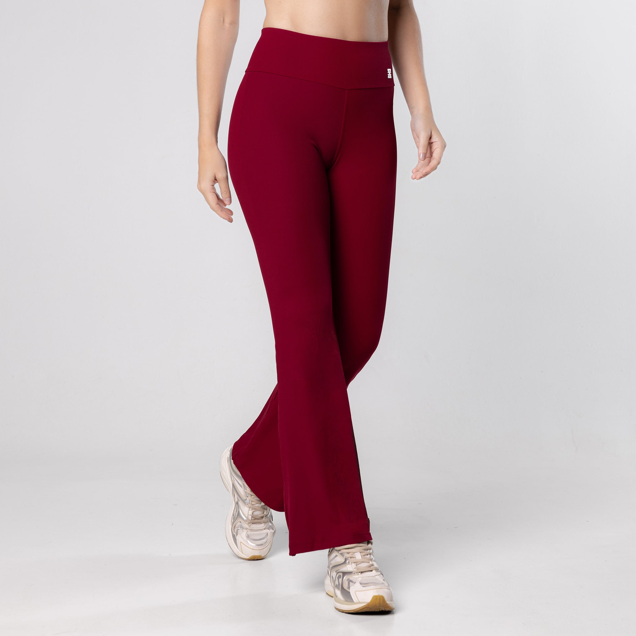 Calça Bailarina Flare Poliamida Canelado