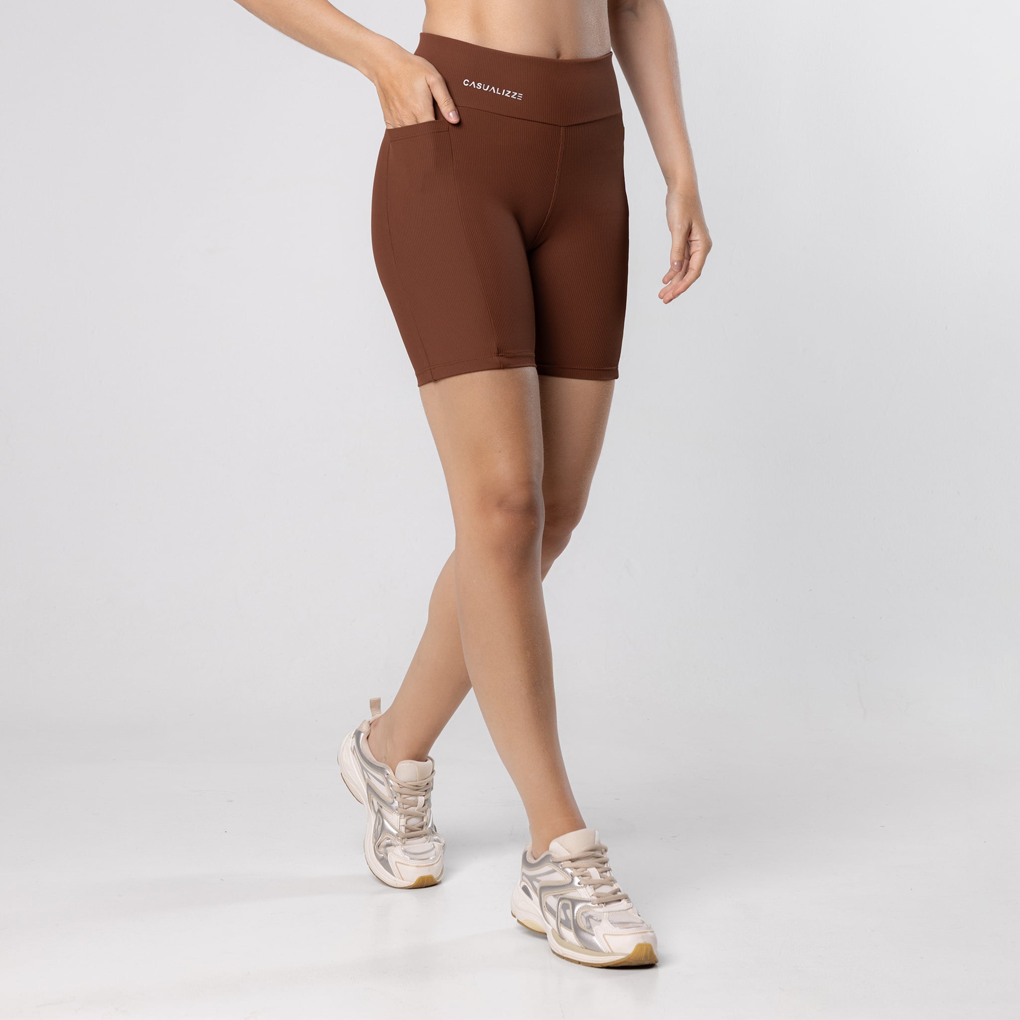 Short Feminino Academia Bolso Fitness Corrida