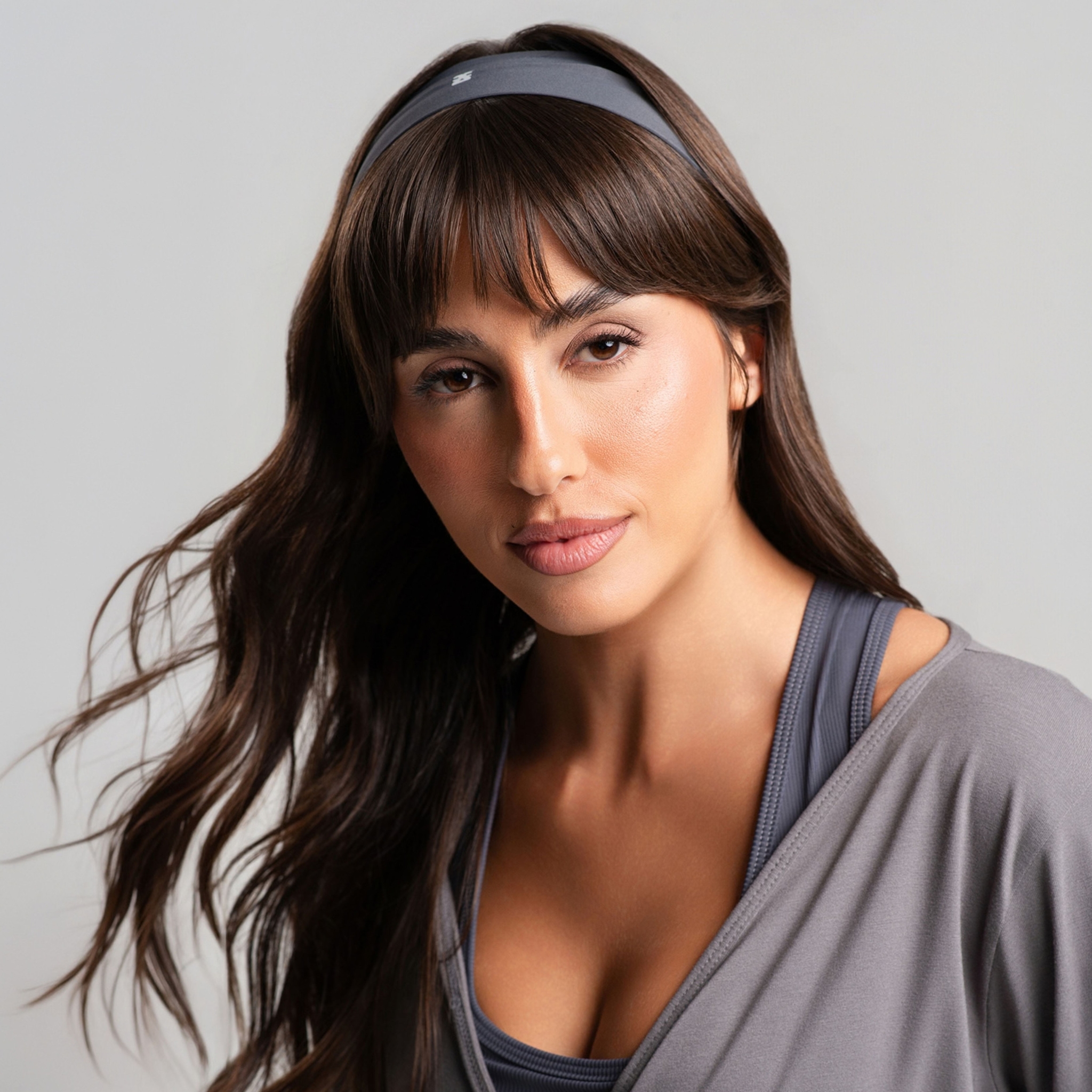 Faixa De Cabelo Esportiva Corrida Headband - Cinza Chumbo U Faixa De Cabelo Esportiva Corrida Headband - Cinza Chumbo U